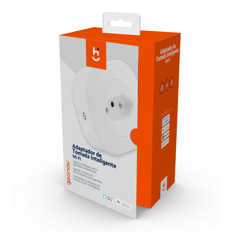 Adaptador de Tomada Inteligente Wi-Fi 10A HISP10ABV Geonav