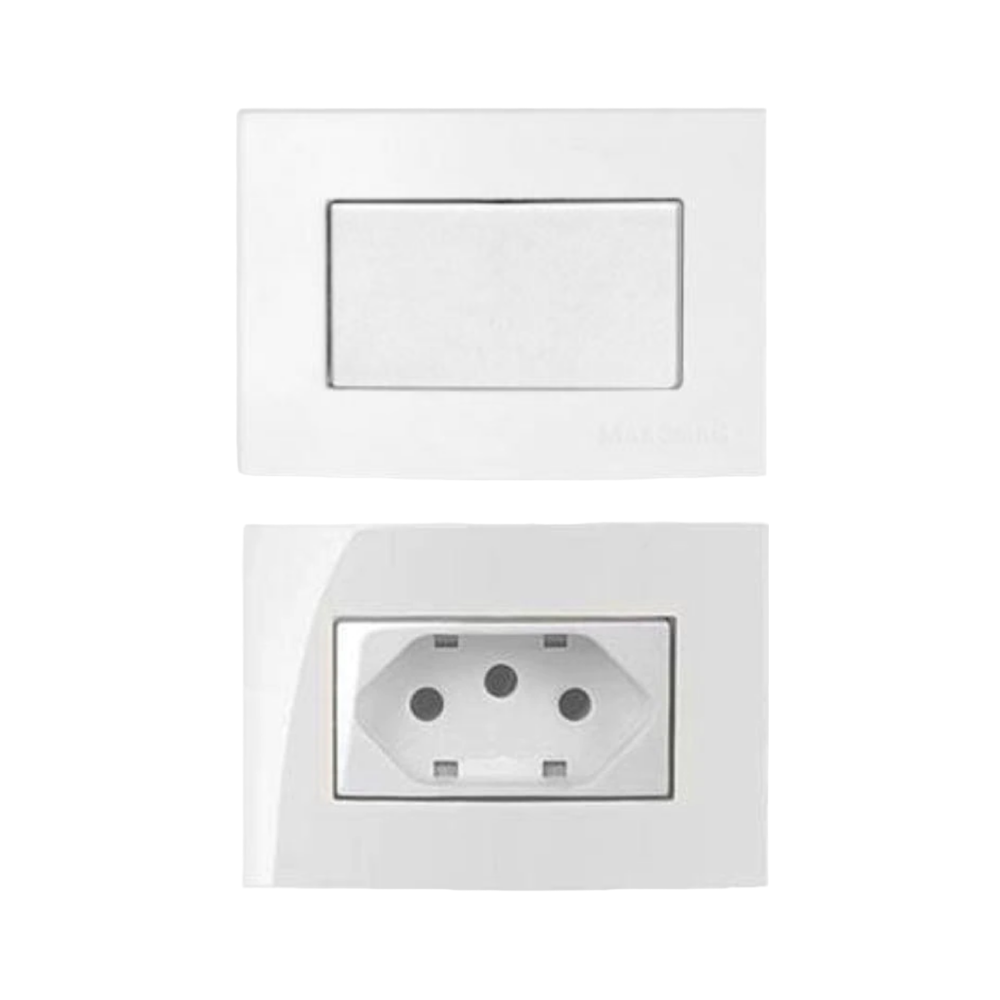Interruptor Paralelo 10A e tomada 20A Branca sleek Margirius