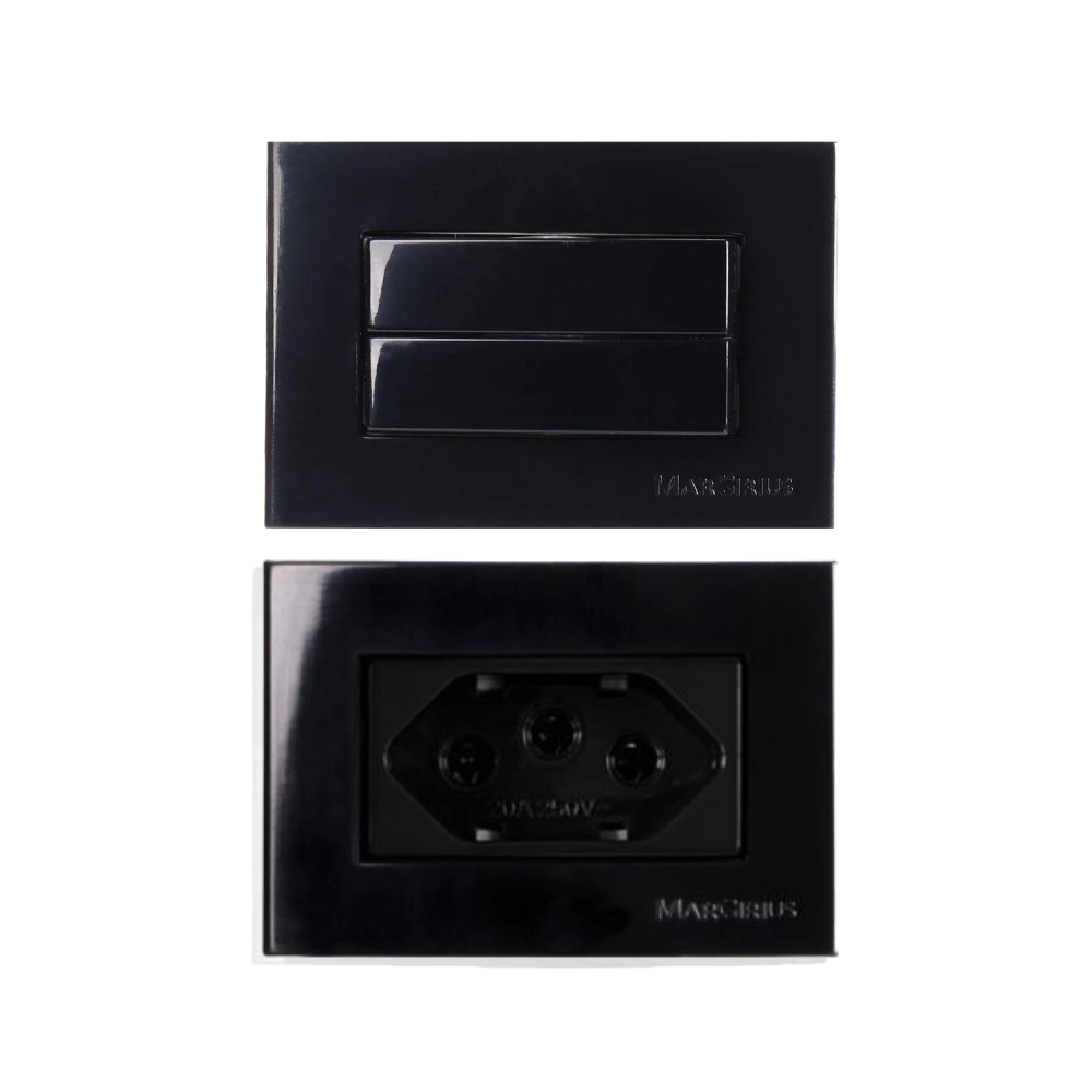 Interruptor Duplo Paralelo 10A e Tomada 20A Sleek Margirius