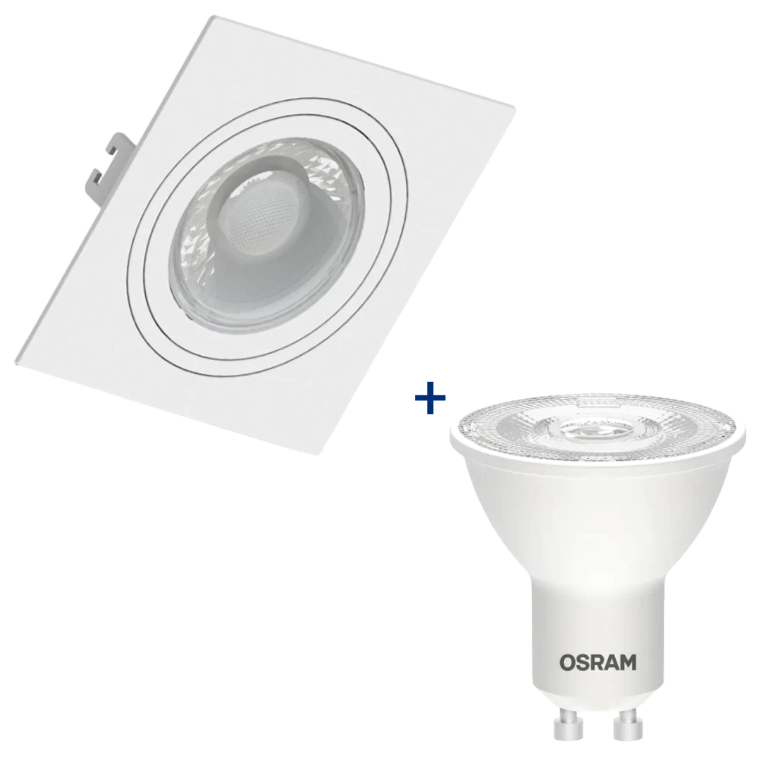 Spot Embutir Quadrado Br Dicroica 6,5w Gu10 2700K Ledvance