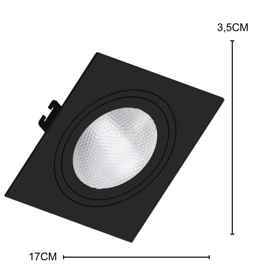 Spot Led Quadrado Preto Par30 9,5W 900Lm Ip20 Bivolt Osram