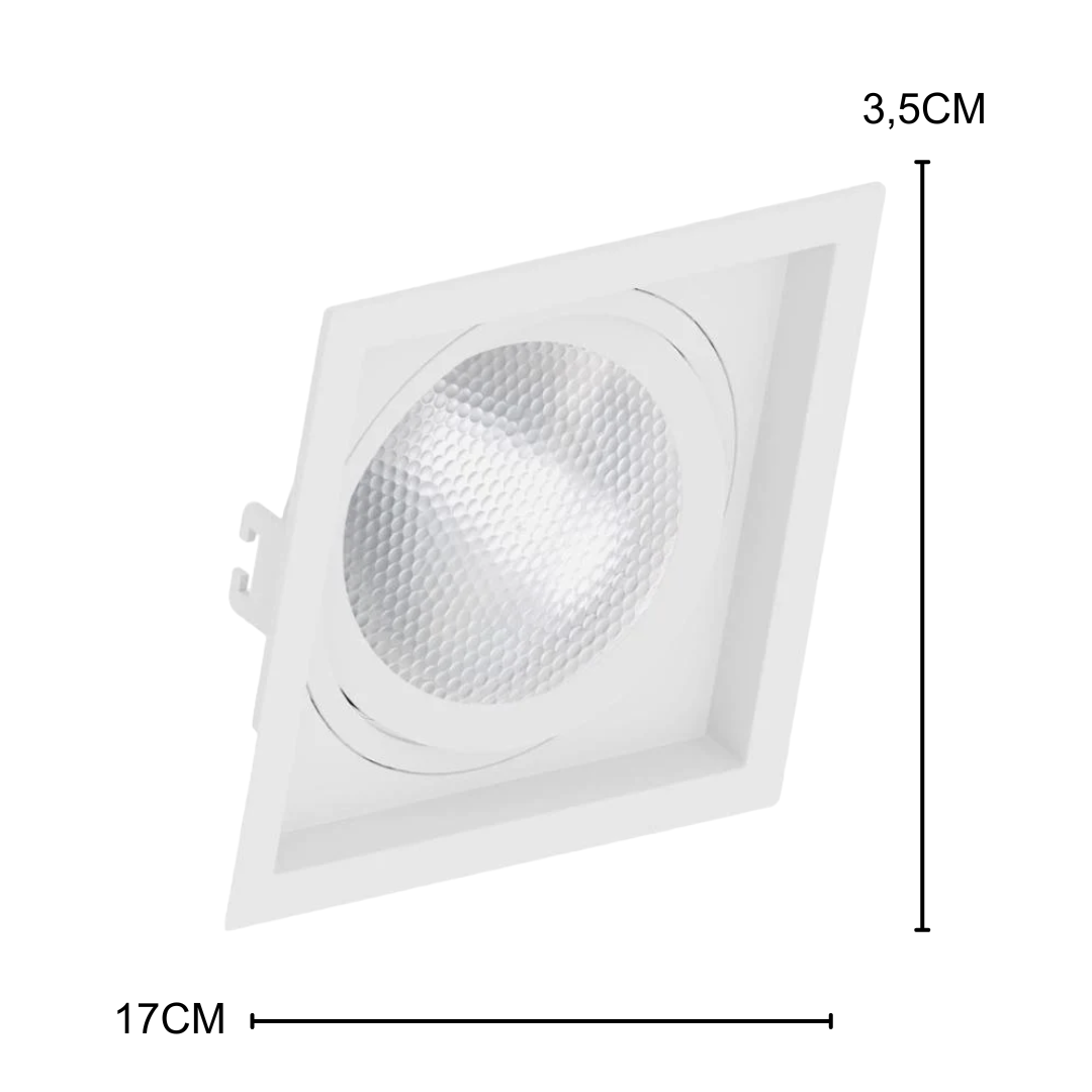 Spot Quadrado Recuado Branco Par30 Hci 28W 4000K 3000Lm 30° Osram<BR>