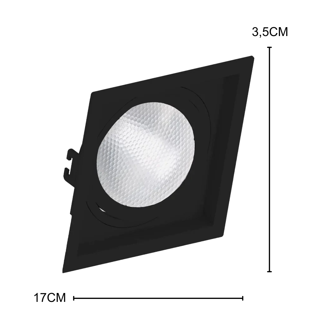 Spot Quadrado Recuado Preto Par30 Hci 28W 3000K 3000Lm 15° Osram