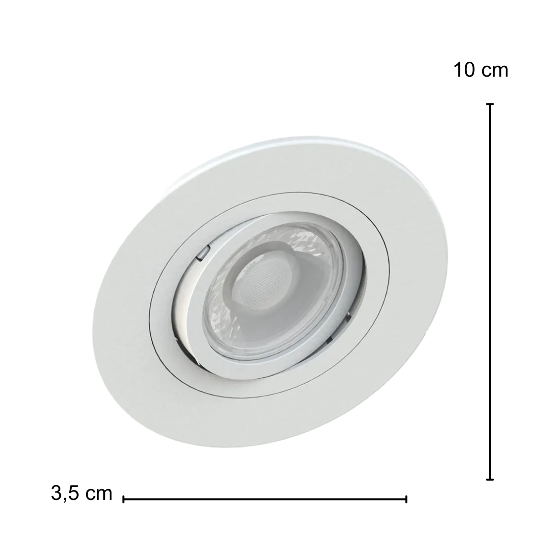 Spot Led Redondo Embutir Branco Par16 Glass 4W 370Lm Bivolt Osram