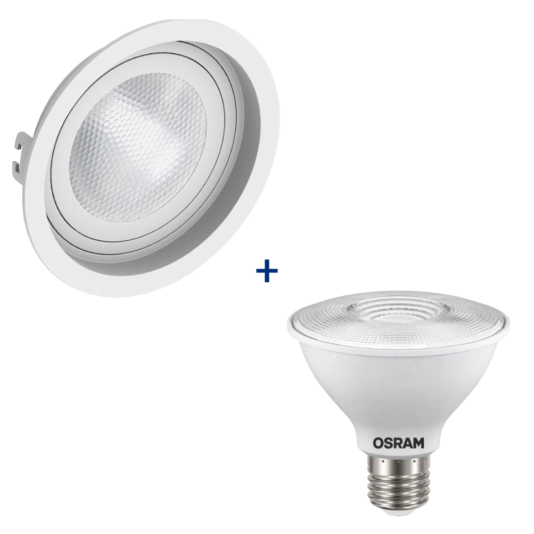 Spot Led Redondo Recuado Branco Par30 9,5W 900Lm Ip20 Osram