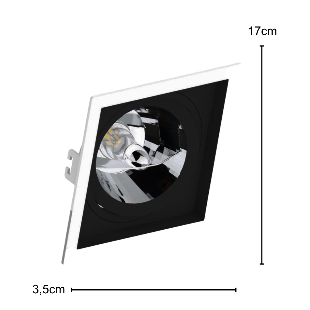 Spot Quadrado Embutir Br/Pt Ar111 Dim 11W 2700K Biv Ledvance