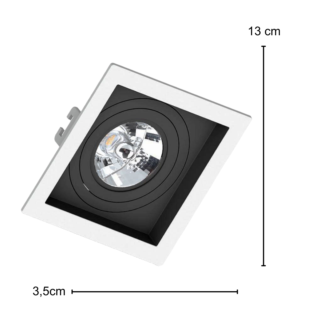 Spot Quadrado Embutir Br/Pt Ar70 12 4,8W 2700K Biv Ledvance