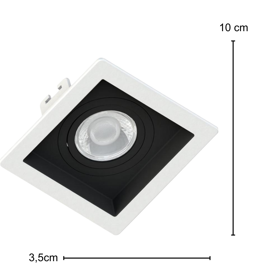 Spot Quadrado Embutir Br/Pt Dicroica 6,5W 2700K Biv Ledvance