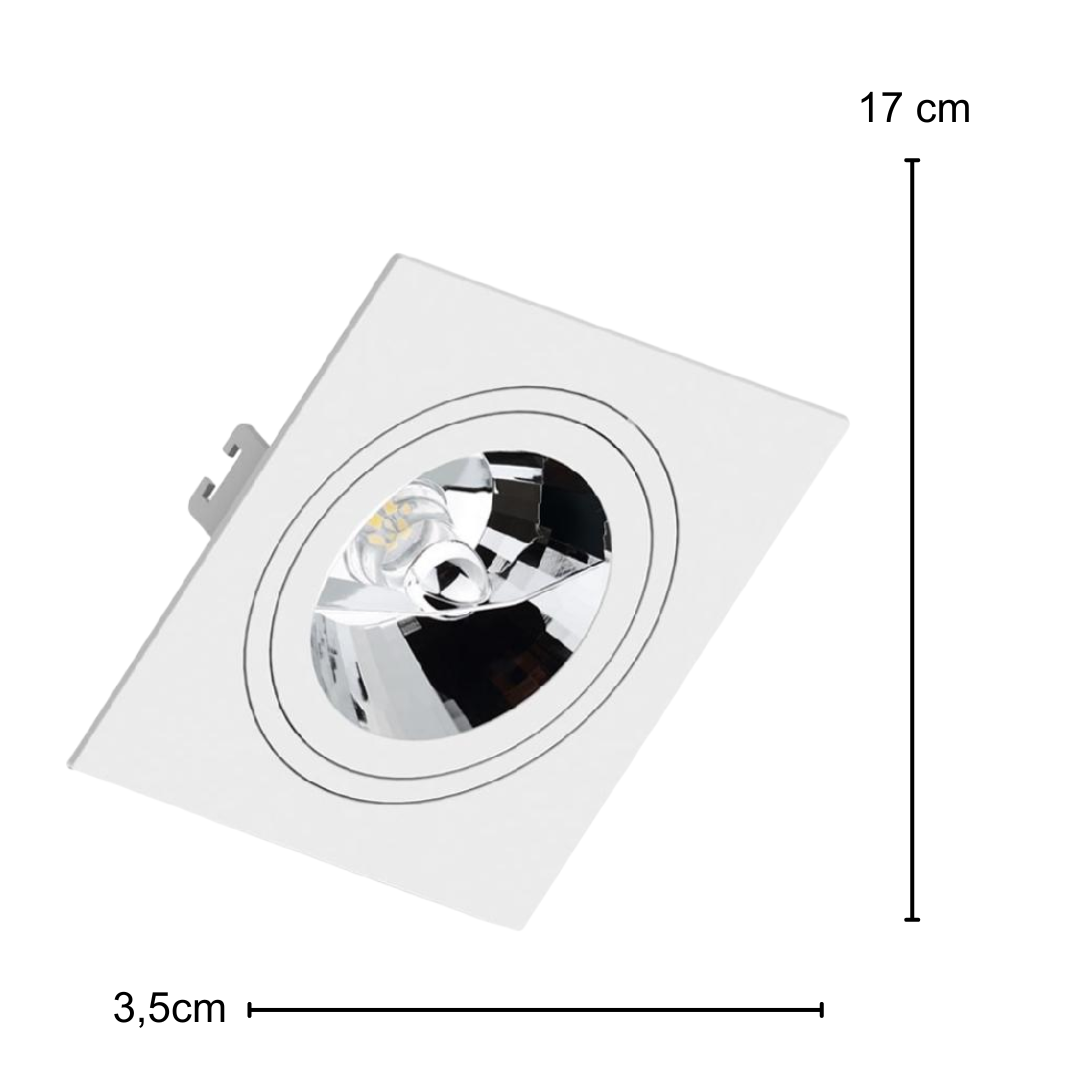 Spot Quadrado Embutir Br Ar111 Dim 12W 2700K Bivolt Ledvance