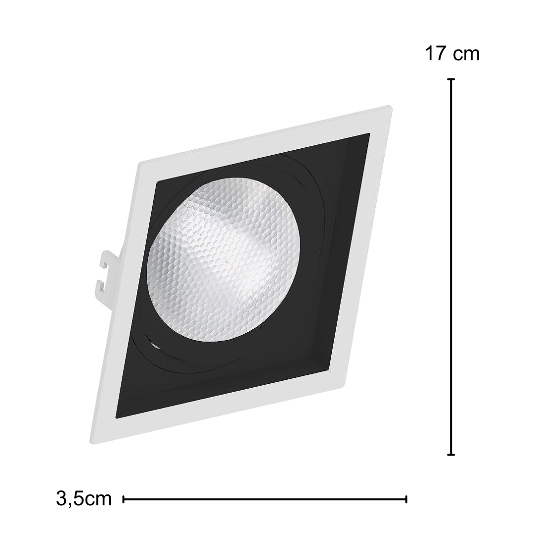 Spot Led Quadrado Recuado Br/Pt Par30 9,5W 900Lm Ip65 Osram