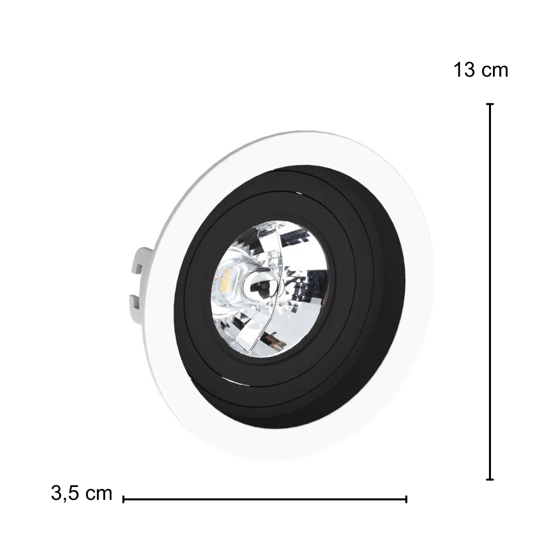 Spot Embutir Redondo Br/Pt Ar70 12º 4,8W 2700K Biv Ledvance