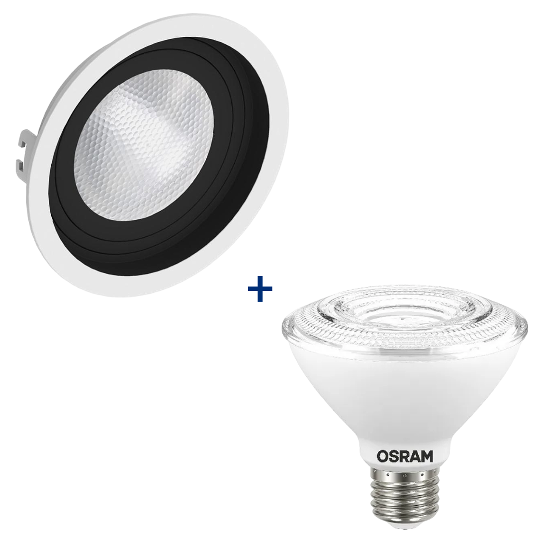 Spot Led Redondo Recuado Br/Pt Par30 9,5W 900Lm Ip65 Osram