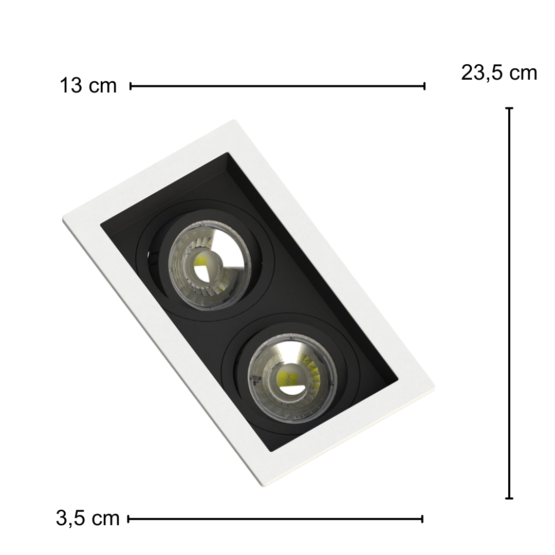 Spot Embutir Recuado Br/Pt 2 Ar70 4,8W 2700K Biv Ledvance