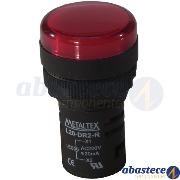 Sinaleiro Vermelho 22MM Painel I25427 Metaltex